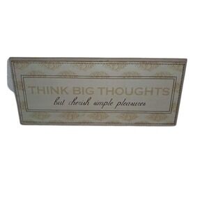 Youngs Inspirational‎ "Think Big Thoughts" Wood Wall Sign Plaque